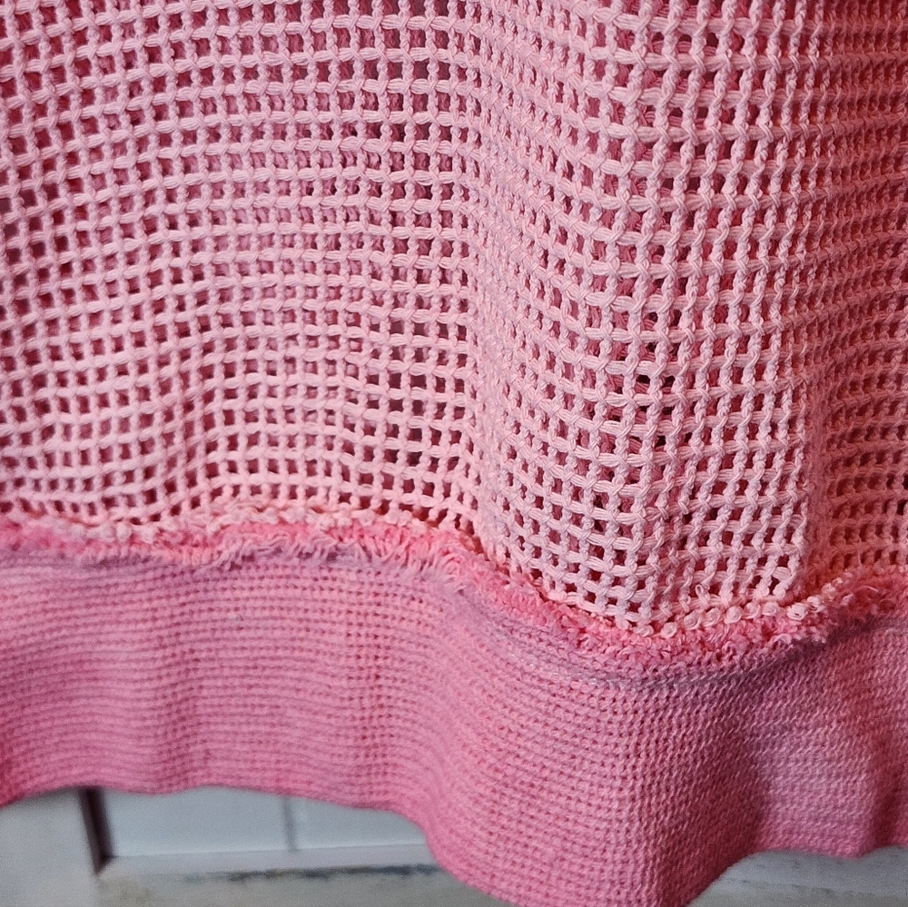 POL Pink Crochet Mesh Sweater - Picture 6 of 7